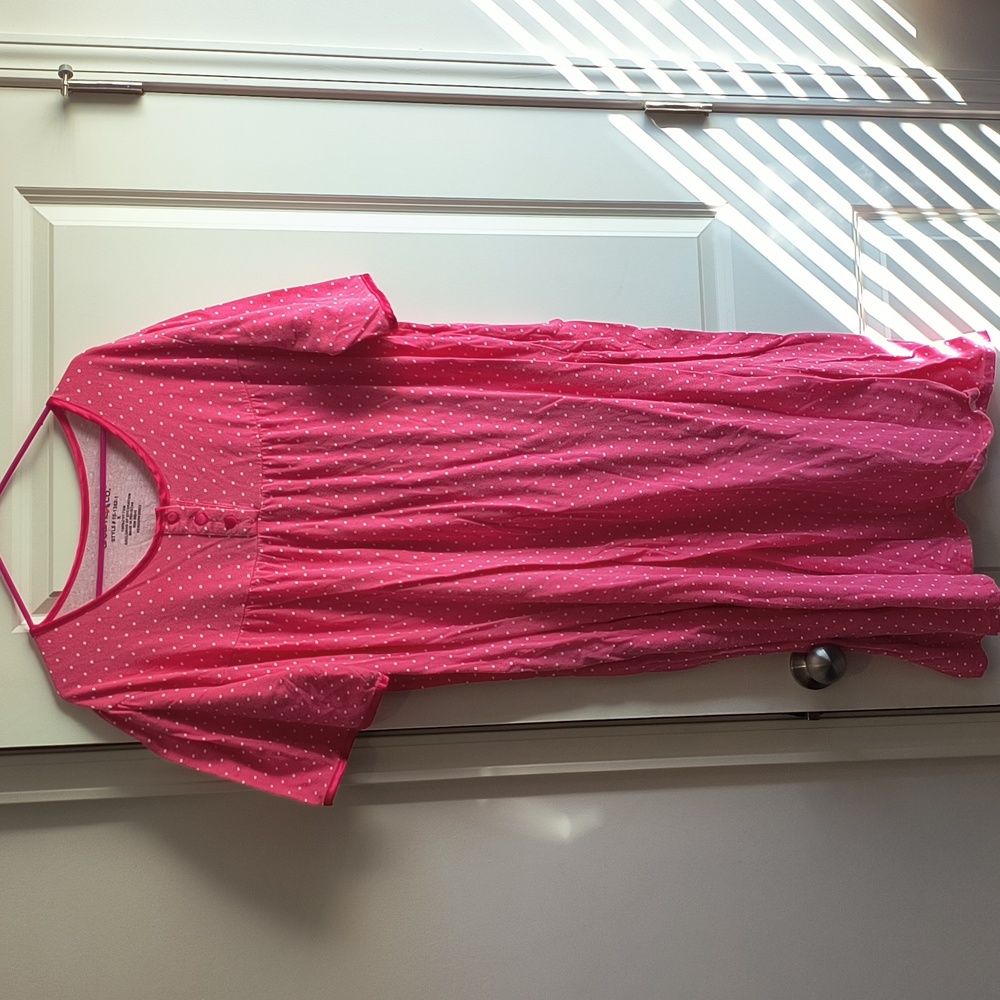Pink polka dot sleep dress